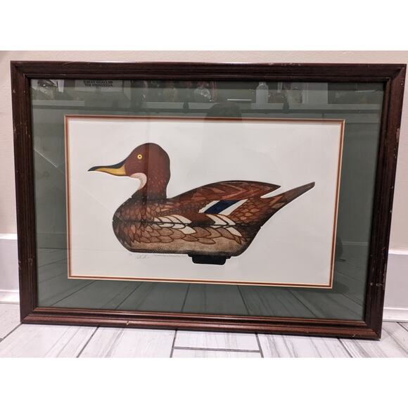 Arthur Nevin Etched & Signed Duck Art Print- Mallard Hen Deco/BARNEGAT BAY